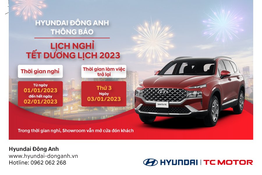 THÔNG BÁO LỊCH NGHỈ TẾT DƯƠNG LỊCH 2023